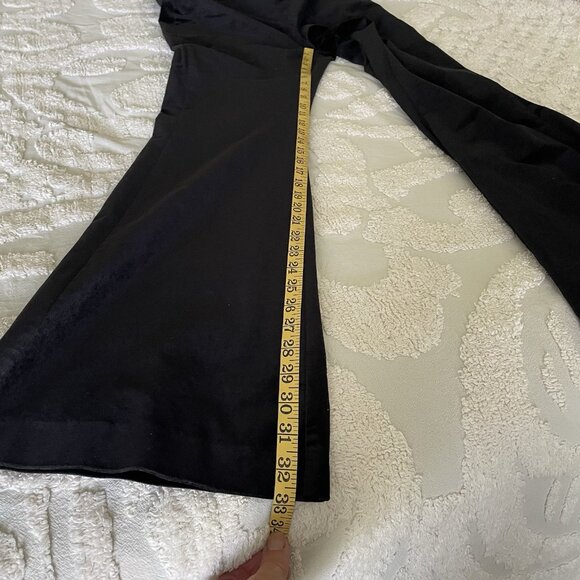 Anthropologie Black Velvet Flared Flare Pants Bell Bottoms 10 High Rise Stretch - Picture 6 of 10